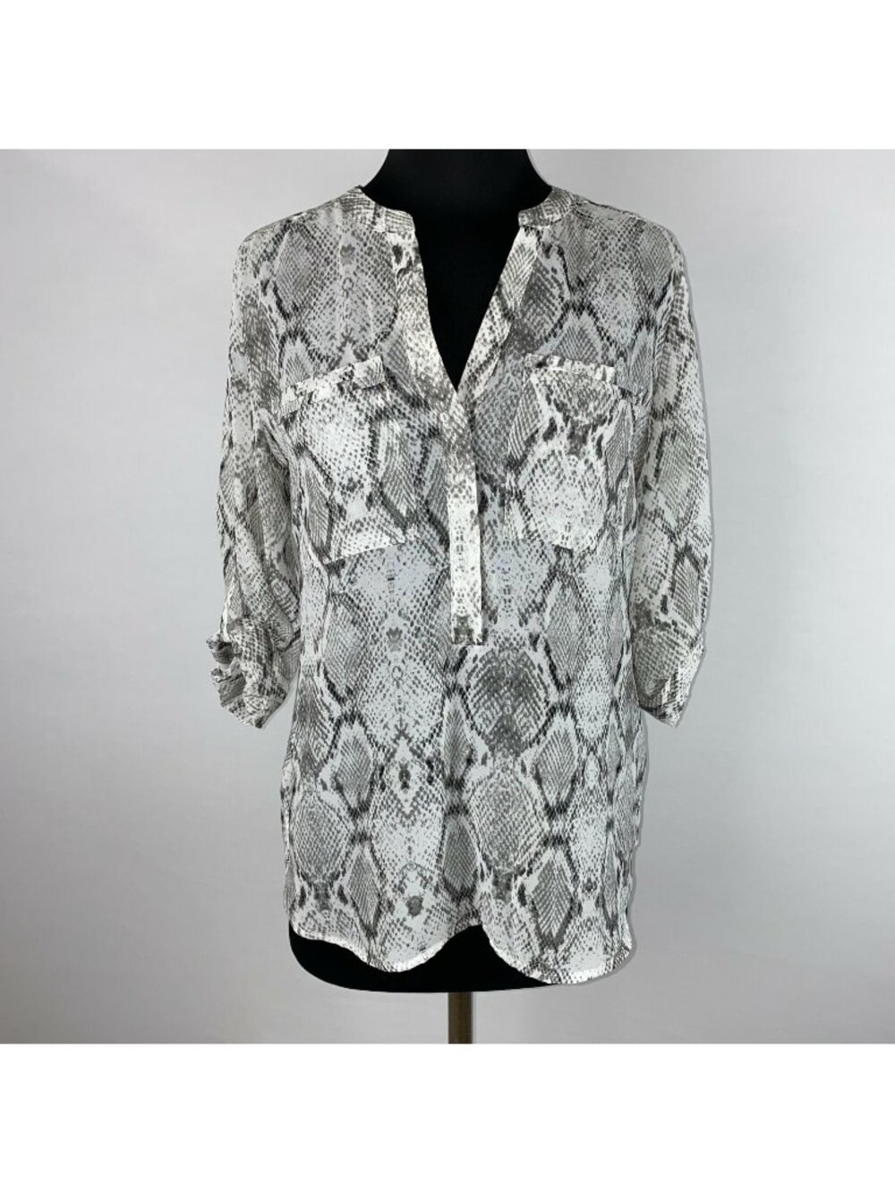Apt. 9 Blouse Womens S Snakeskin Animal Print Office Work Casual City Night Out